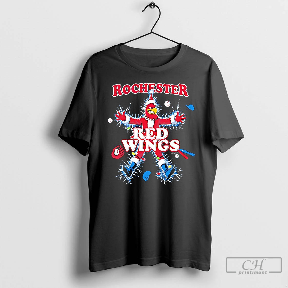 Classic Rochester Red Wings The Holiday Christmas Mascot T-Shirts, Hoodie, Sweatshirt | PureTeeCo.com