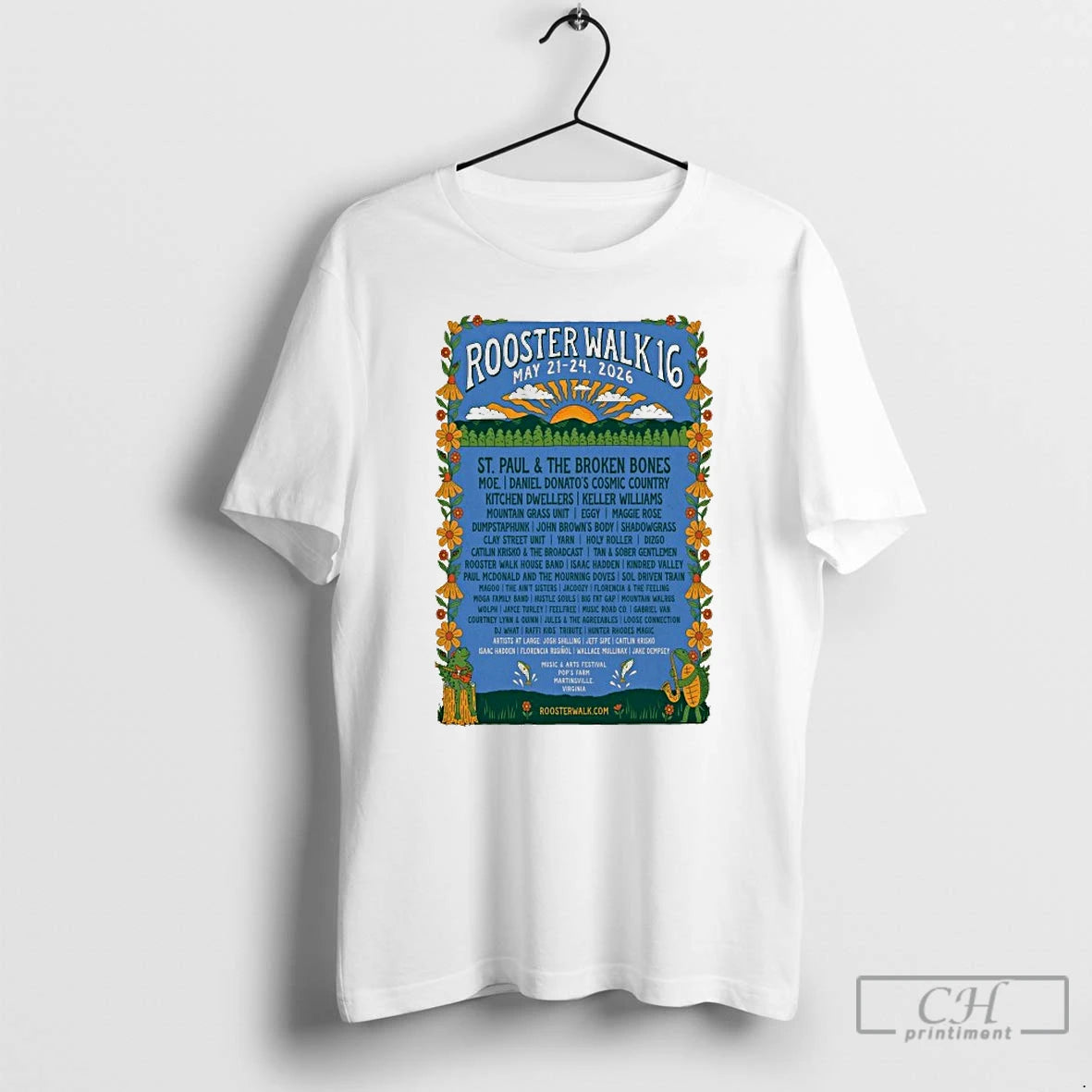 Classic Rooster Walk 16 Pops Farm Martinsville Va May 21 24 2026 T Shirts Sweater Hoodie, Sweatshirt | PureTeeCo.com