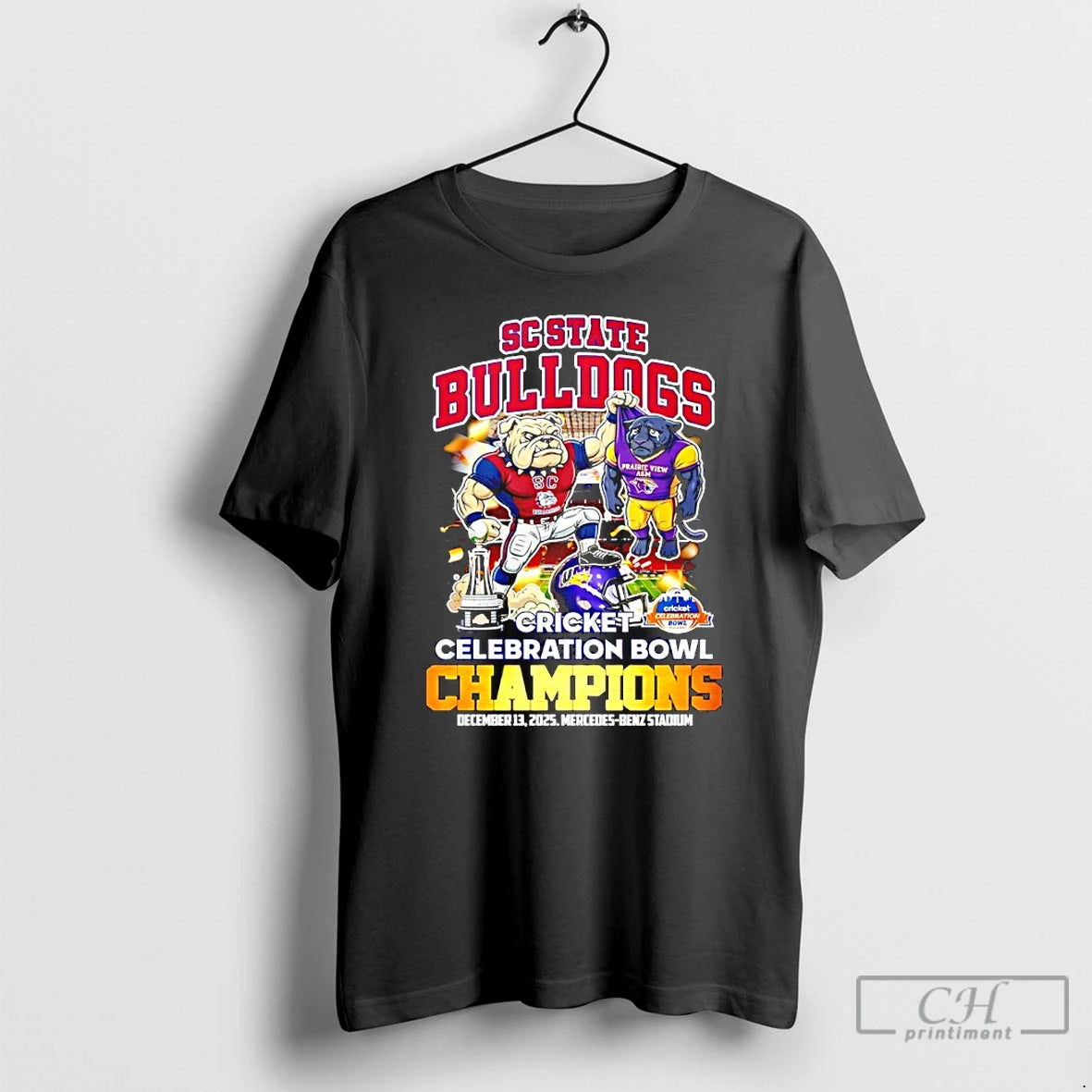 Classic Sc State Bulldogs 2025 Cricket Celebration Bowl Champions Mascot T-Shirts, Hoodie, Sweatshirt | PureTeeCo.com
