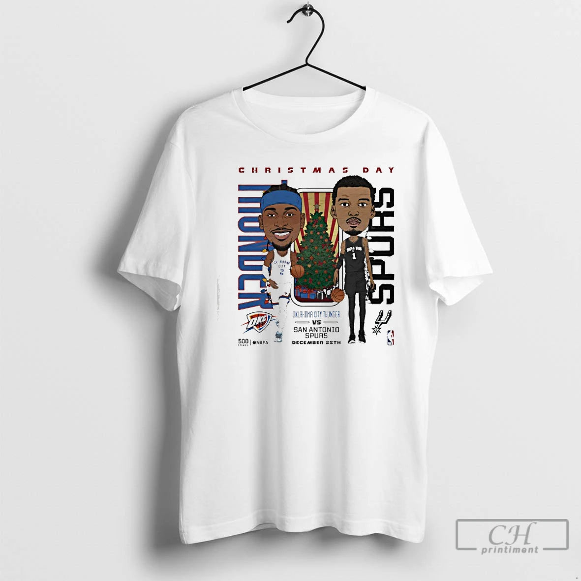 Classic San Antonio Spurs Vs Oklahoma City Thunder Nba Christmas Day Match Up T Shirts Hoodie, Sweatshirt | PureTeeCo.com