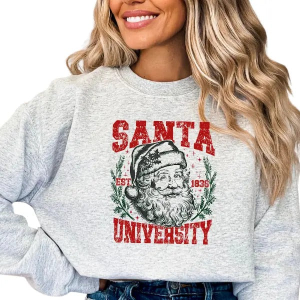 Classic Santa Claus Matching Set - 'Santa University' Design | Pajama Set Bundle, Comfortable Loungewear for Everyday...
