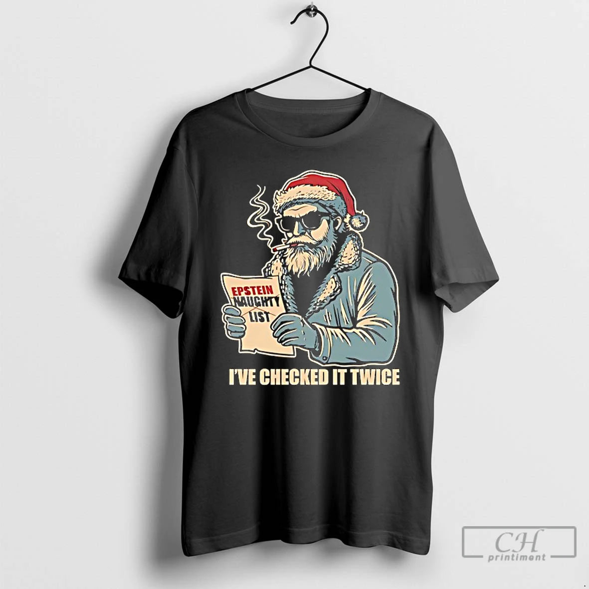 Classic Santa Claus Santas List Ive Checked It Twice Graphic T-Shirts, Hoodie, Sweatshirt | PureTeeCo.com