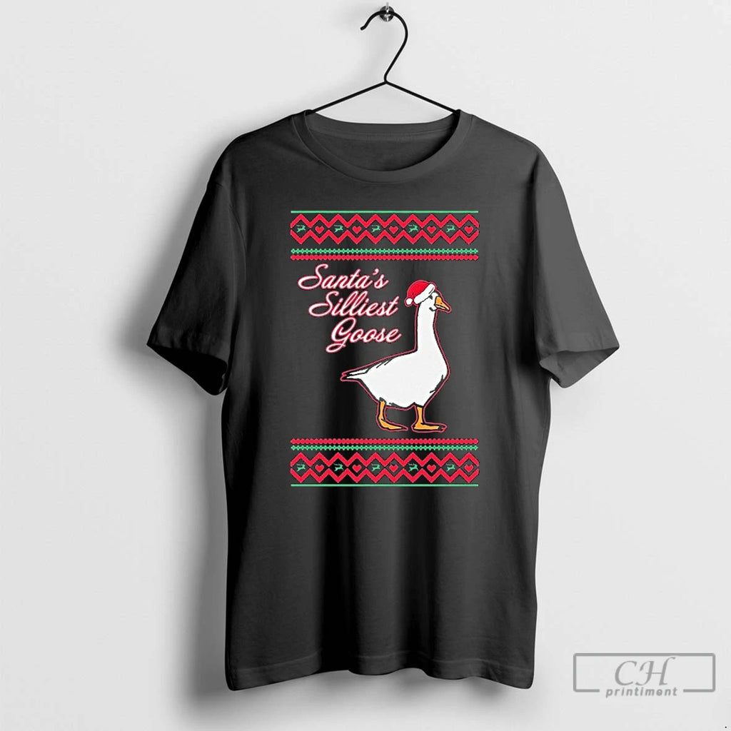 Classic Santas Silliest Goose Tacky Ugly Christmas T-Shirts, Hoodie, Sweatshirt | PureTeeCo.com
