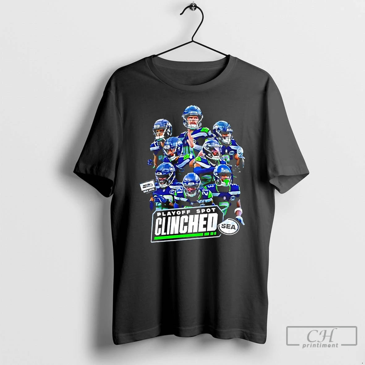 Classic Seahawks Playoff Spot Clinched 2025 T-Shirts, Hoodie, Sweatshirt | PureTeeCo.com