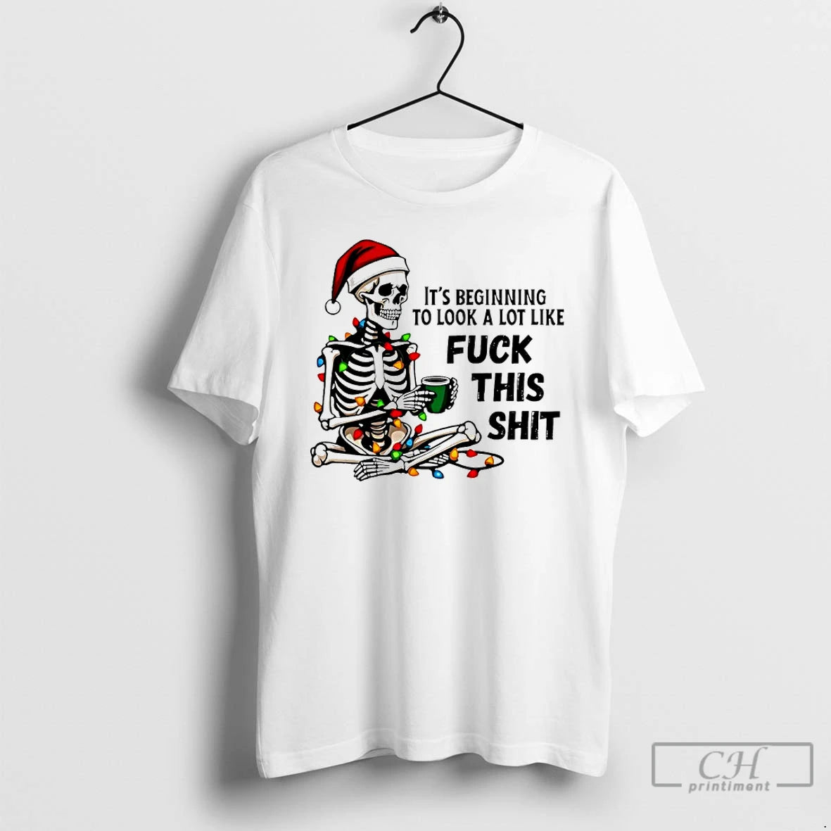 Classic Skeleton Santa Its Beginning To Look A Lot Like Fuck This Shit Christmas T-Shirts, Hoodie, Sweatshirt | PureTeeCo.com
