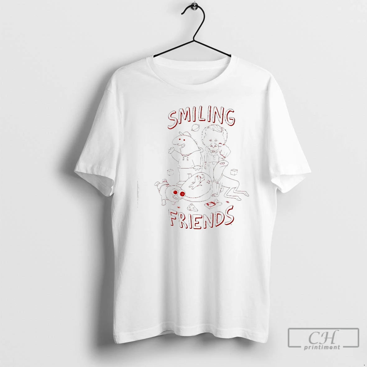 Classic Smiling Friends Group Line Characters T-Shirts, Hoodie, Sweatshirt | PureTeeCo.com