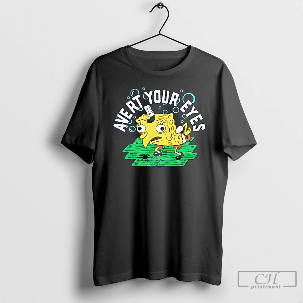 Classic Sponge Squarepants Avert Your Eyes Graphic T-Shirts, Hoodie, Sweatshirt | PureTeeCo.com