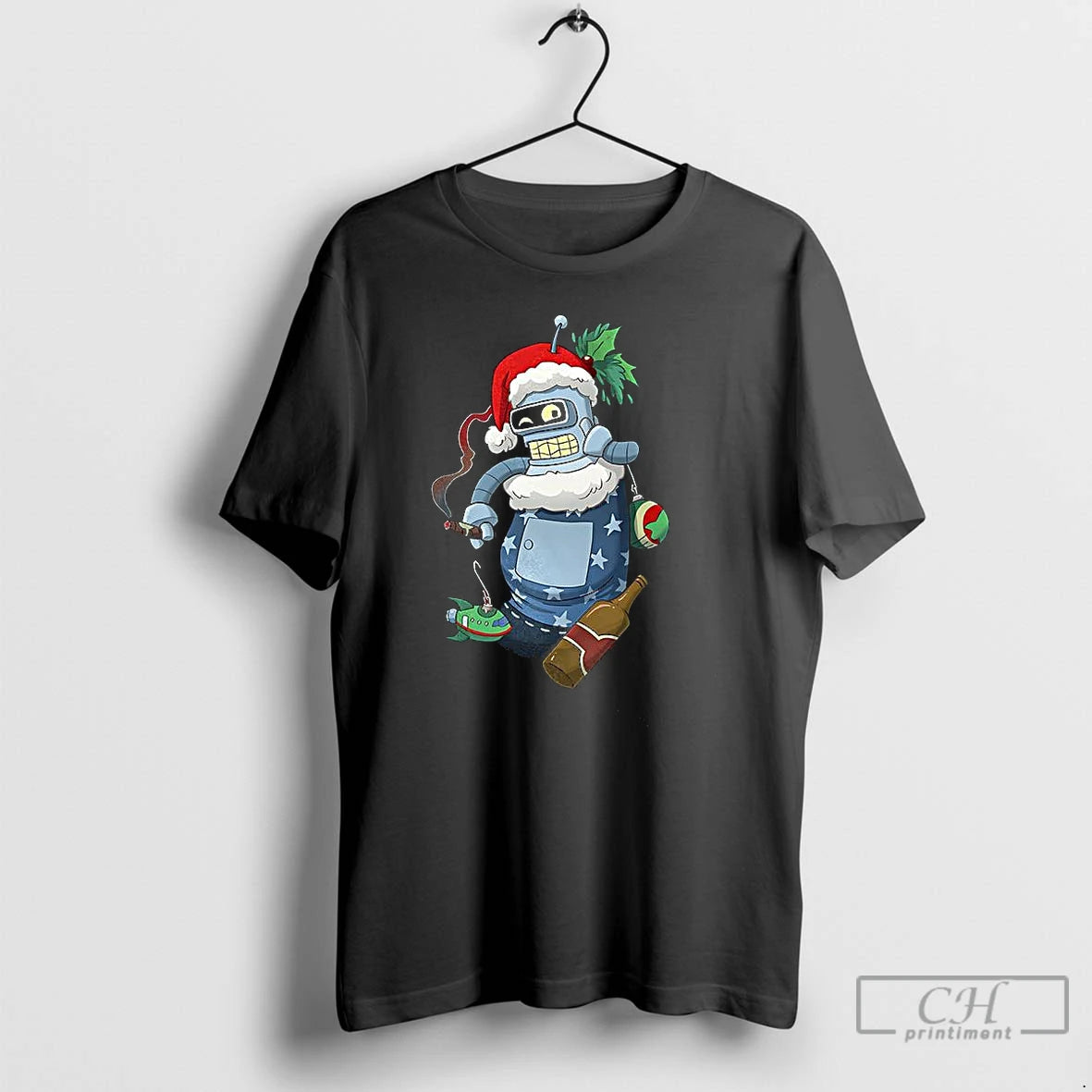 Classic Stocking Stuffer Bender Futurama Cartoon Christmas T-Shirts, Hoodie, Sweatshirt | PureTeeCo.com