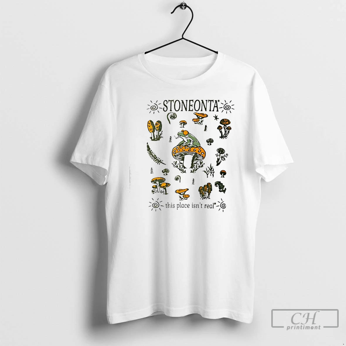 Classic Stoneonta This Place Isnt Real Frog Graphic T-Shirts, Hoodie, Sweatshirt | PureTeeCo.com