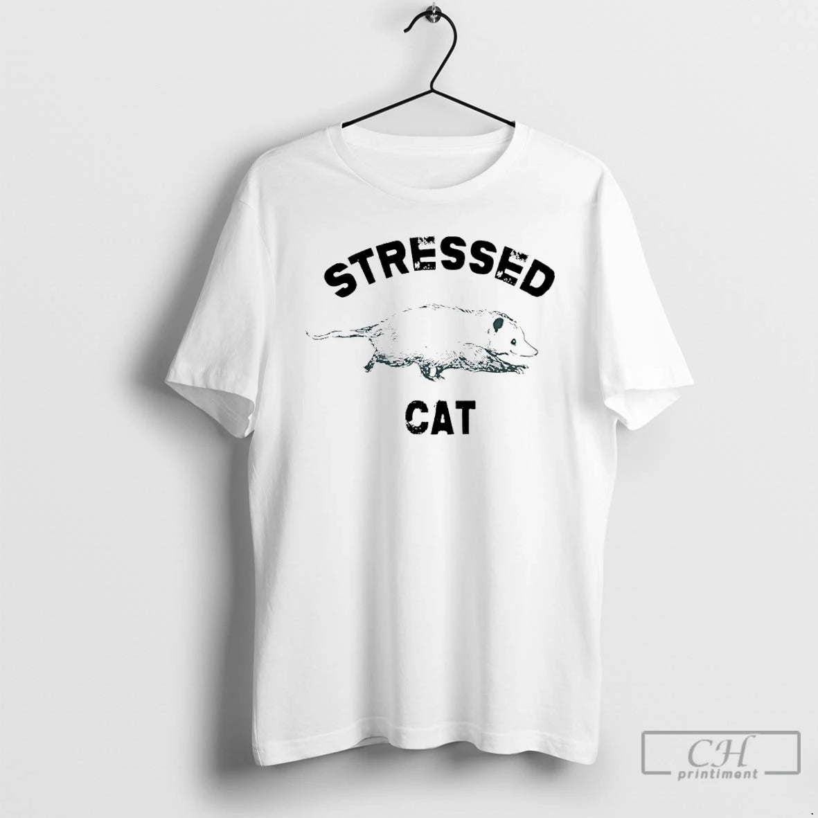 Classic Stressed Cat Opossum Meme T-Shirts, Hoodie, Sweatshirt | PureTeeCo.com