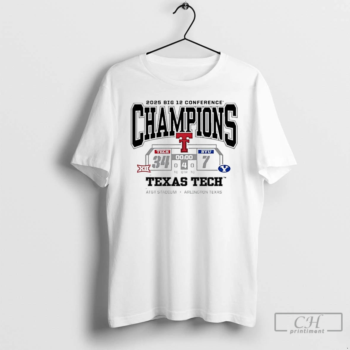 Classic Texas Tech Big 12 Champs 37 7 Byu Score T-Shirts, Hoodie, Sweatshirt | PureTeeCo.com