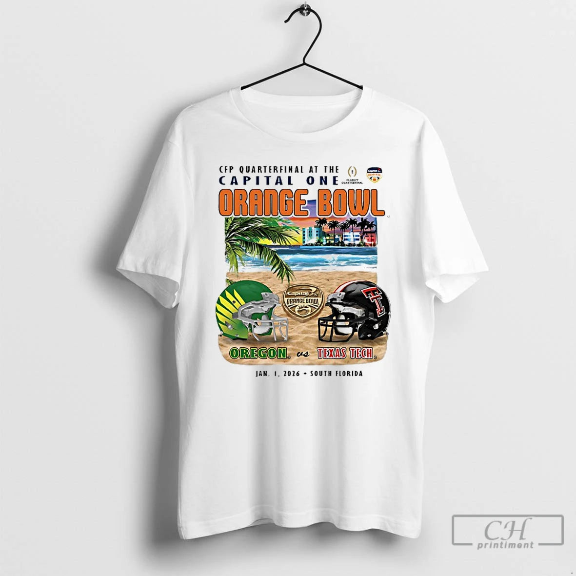 Classic Texas Tech Vs Oregon Cfp Quarterfinal At The Capital One Orange Bowl 2026 Helmet T-Shirts, Hoodie, Sweatshirt