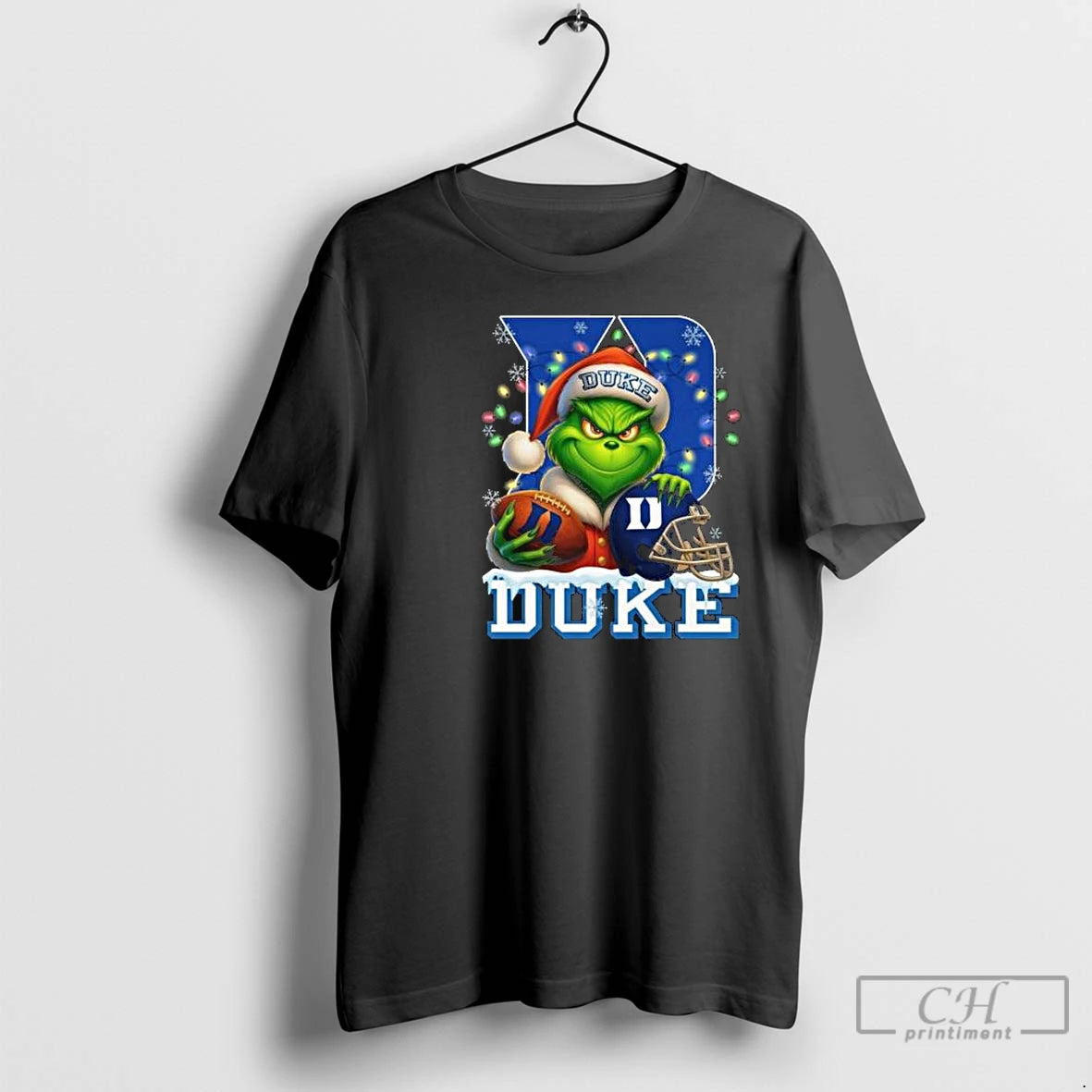 Classic The Grinch X Ball And Helmet Duke Blue Devil Merry Christmas 2025 Circle Black T-Shirts, Hoodie, Sweatshirt