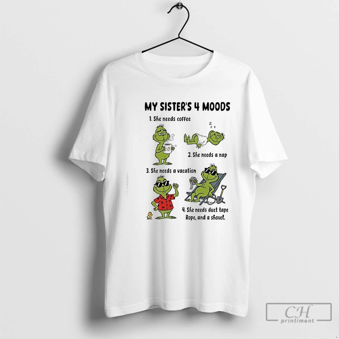 Classic The Grinch Needs Coffee A Nap Vacation Duct Tape Rope And A Shovel T-Shirts, Hoodie, Sweatshirt | PureTeeCo.com