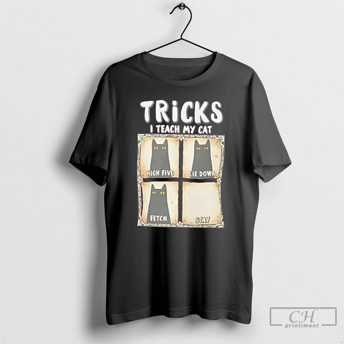 Classic Tricks I Teach My Cat Funny Cat Owner T-Shirts, Hoodie, Sweatshirt | PureTeeCo.com