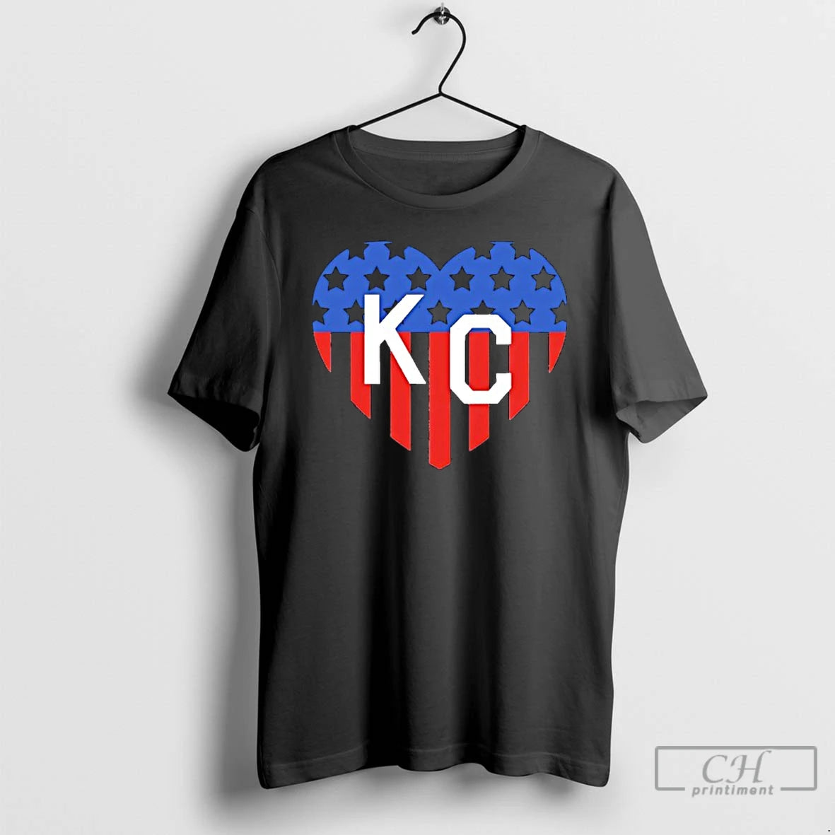 Classic Usa Stars Stripes Kansas City Kc In Heart