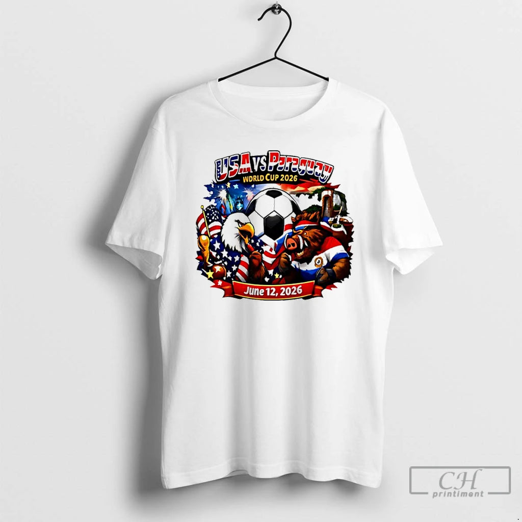 Classic Usa Vs Paraguay 2026 World Cup Mascot T-Shirts, Hoodie, Sweatshirt | PureTeeCo.com