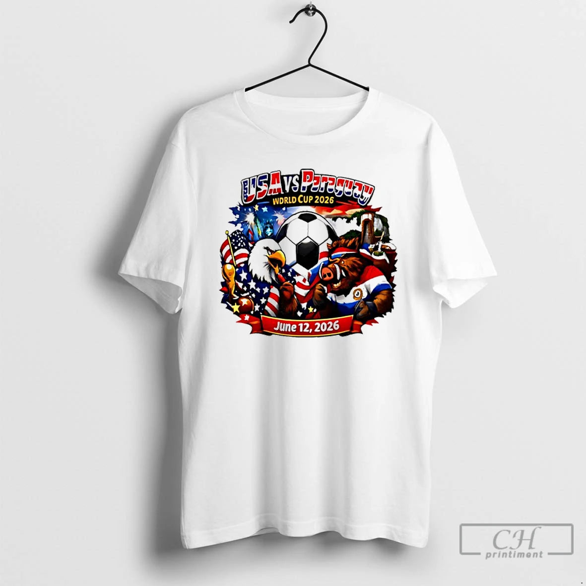 Classic Usa Vs Paraguay 2026 World Cup Mascot T-Shirts, Hoodie, Sweatshirt | PureTeeCo.com