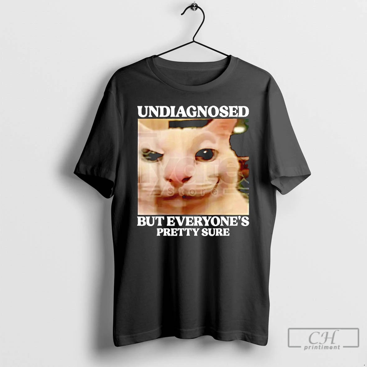 Classic Undiagnosed But Everyones Pretty Sure Cat Meme T-Shirts, Hoodie, Sweatshirt | PureTeeCo.com