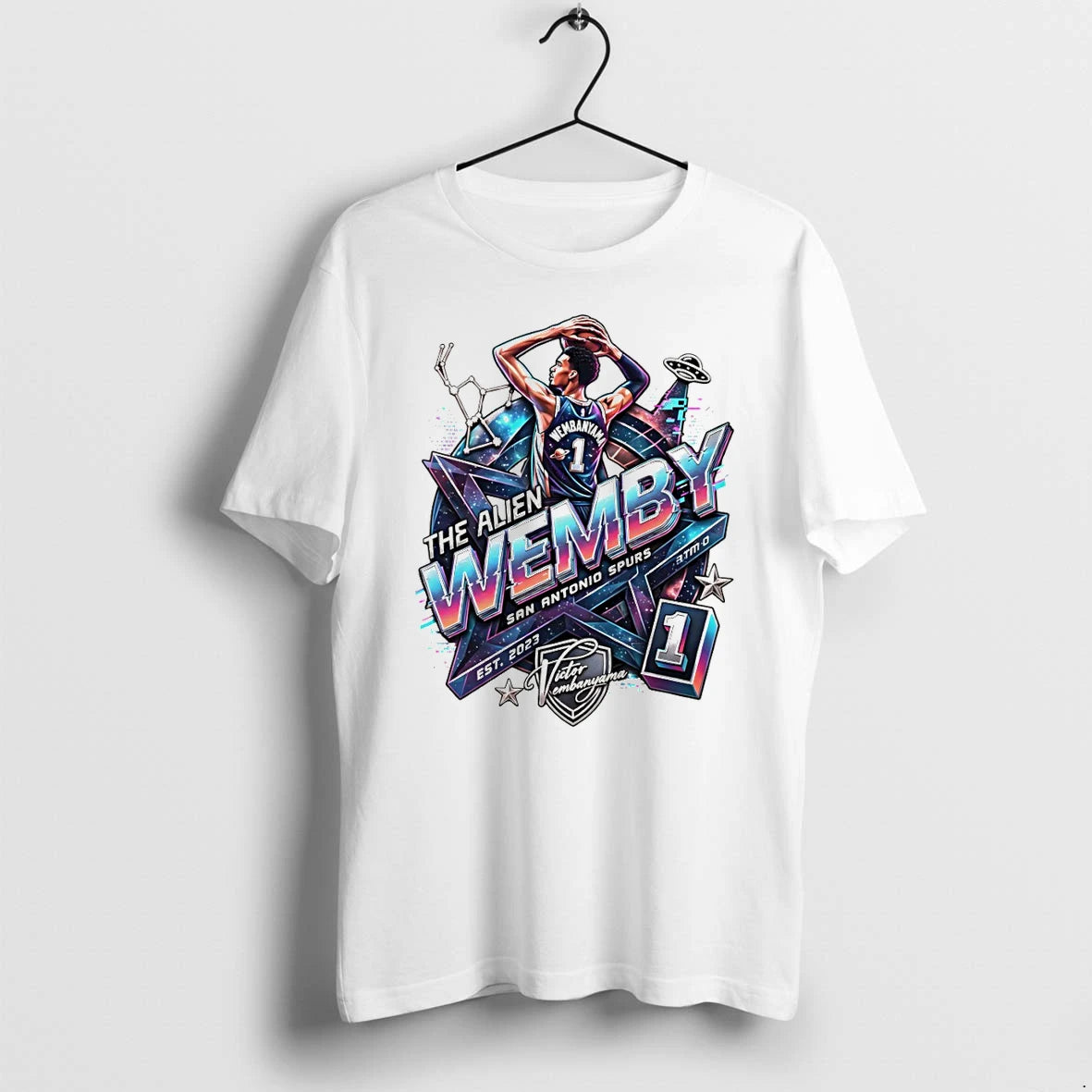 Classic Victor Wembanyama The Alien Wemby San Antonio Spurs Basketball Player Ufo Shirts Sweater