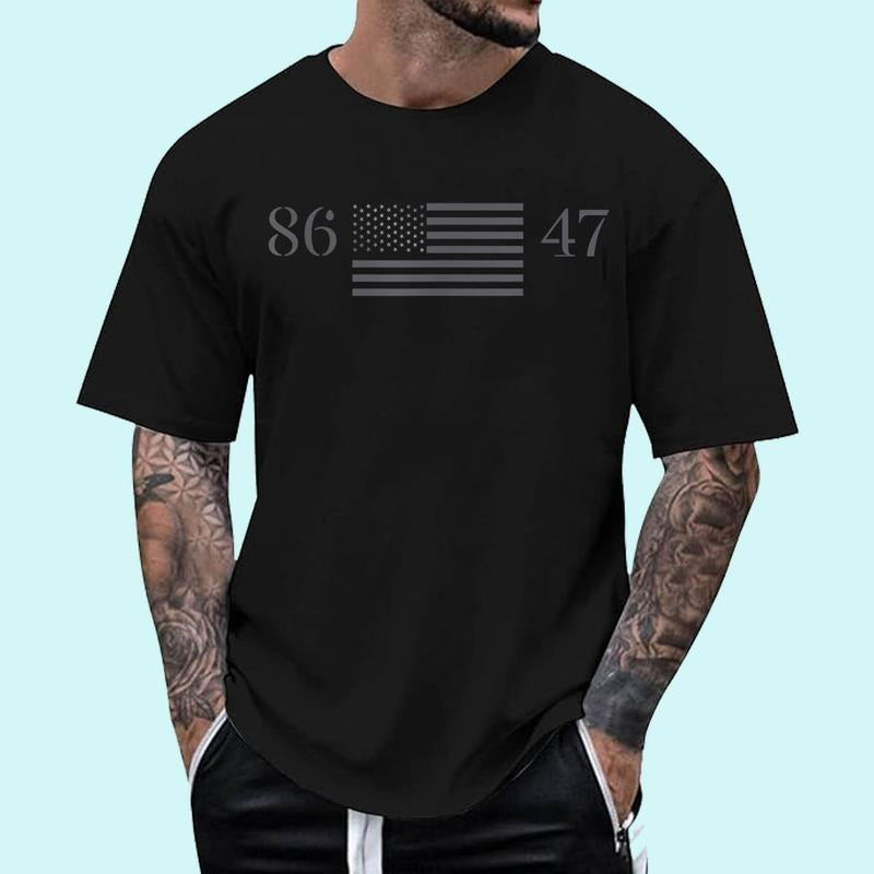 Classic Vintage 80s Style 86 47 Anti Trump 8647 Unisex T-Shirt, Cotton 100%, Top Trending Fashion Menswear Comfy...
