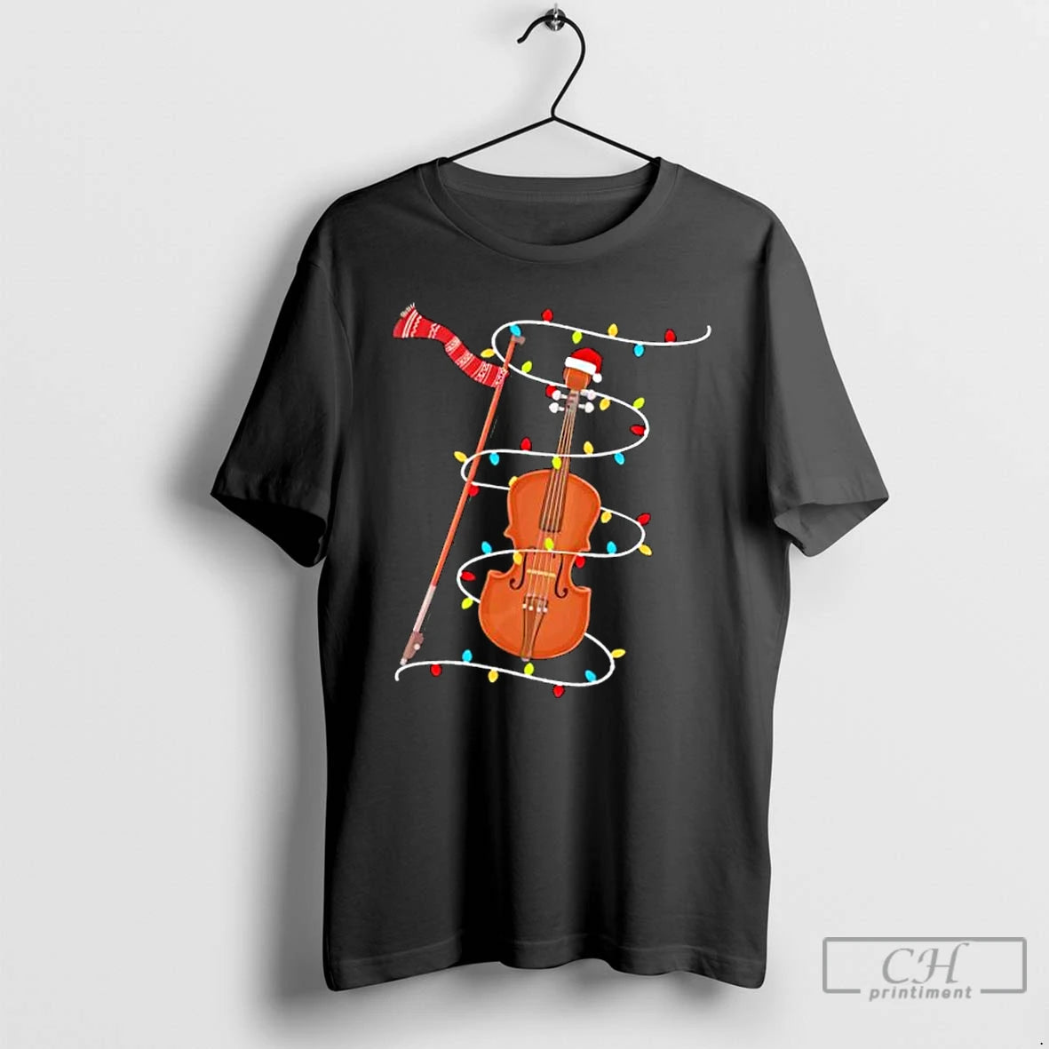Classic Violin Christmas Lights Stylish T-Shirts, Hoodie, Sweatshirt | PureTeeCo.com