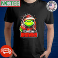 Cleveland Browns Grinch wearing Santa hat Christmas 2024 shirt