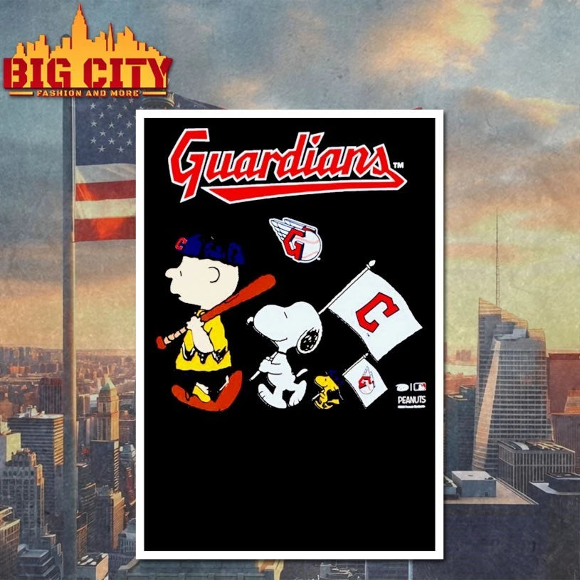 Cleveland Guardians Toddler Peanuts Flag shirt