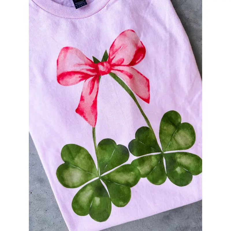 Clovers Bow Graphic Top T-Shirts, Hoodie, Sweatshirt | PureTeeCo.com