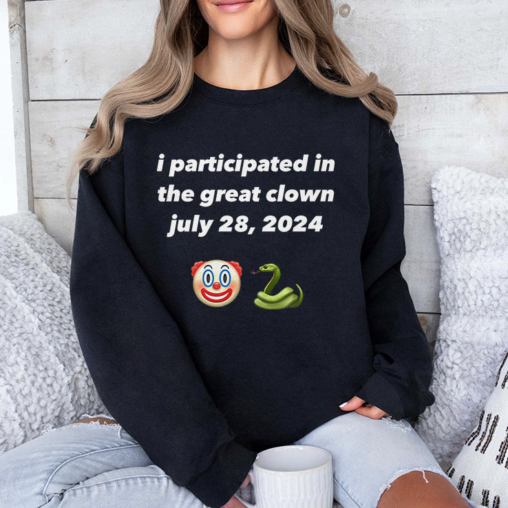 Clown And Snake Emoji I Participated In The Great Clown July 28 2024 Shirt