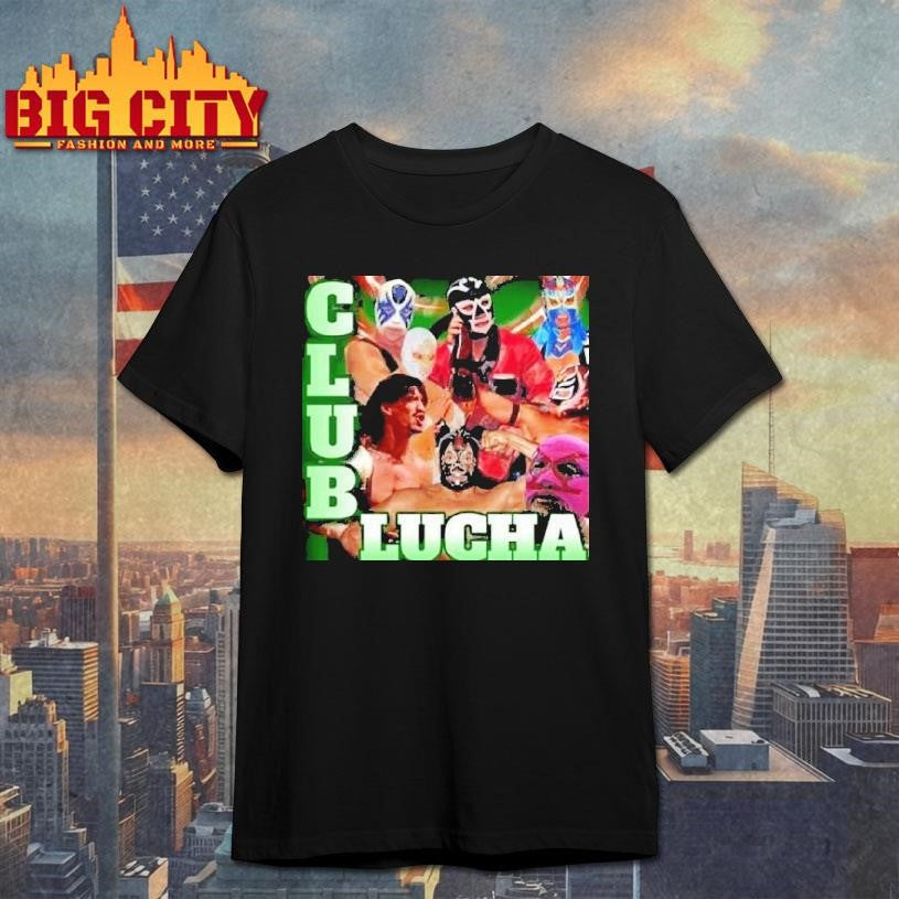 Club Lucha Wrestler Mask Collage Shirt Mexican Wrestling Shirt