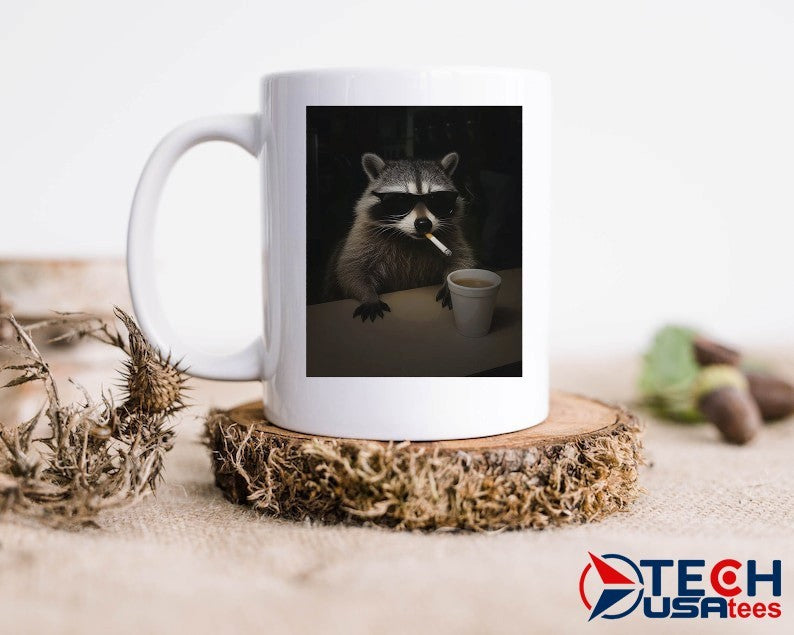 Coffee Raccoon smoking shirt
