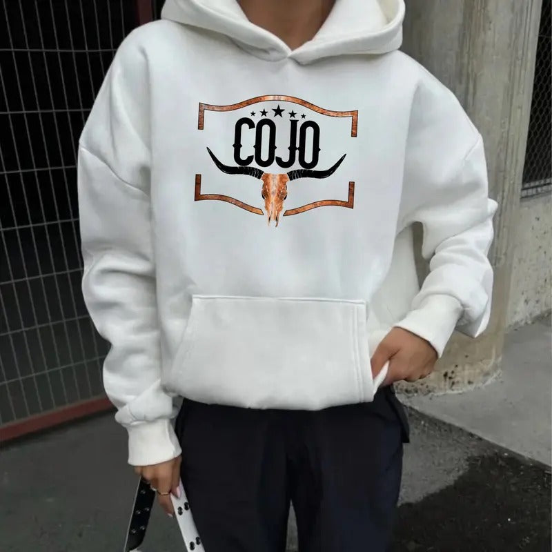 Cojo Concert Hoodie, Western Bull Skull, Contry Music Concert Oufit, Merch For Fans, Unisex Long Sleeve Pullover Hoodie...