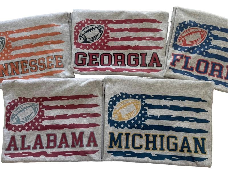 College Football Flag T Shirt Comfortable T Shirt Unisex Fit Hoodie, Sweatshirt | PureTeeCo.com