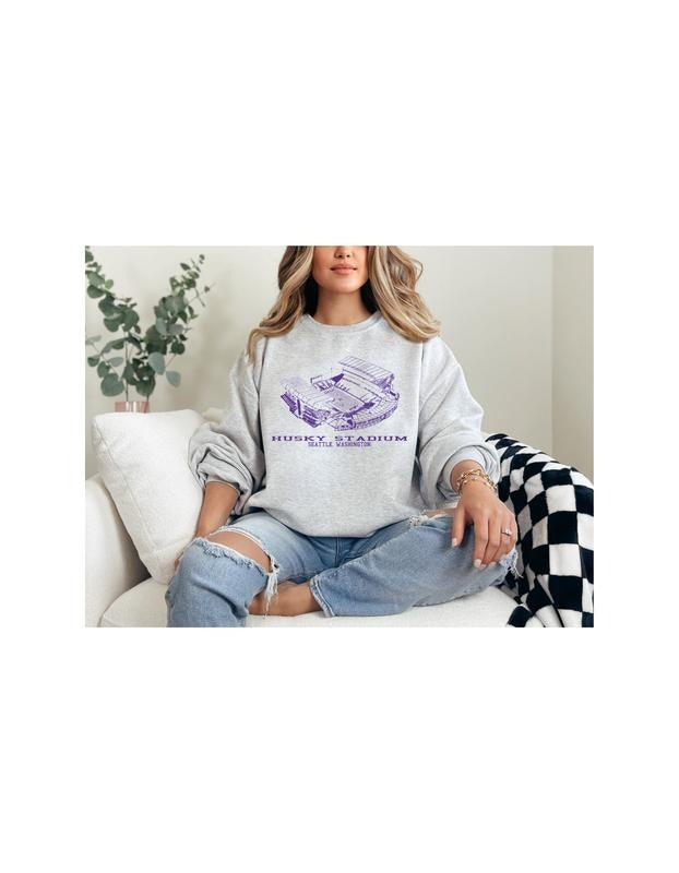 College Stadium Sweatshirt Washington T-Shirts, Hoodie | PureTeeCo.com