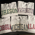College Varsity Retro Sweatshirt Gray T-Shirts, Hoodie | PureTeeCo.com