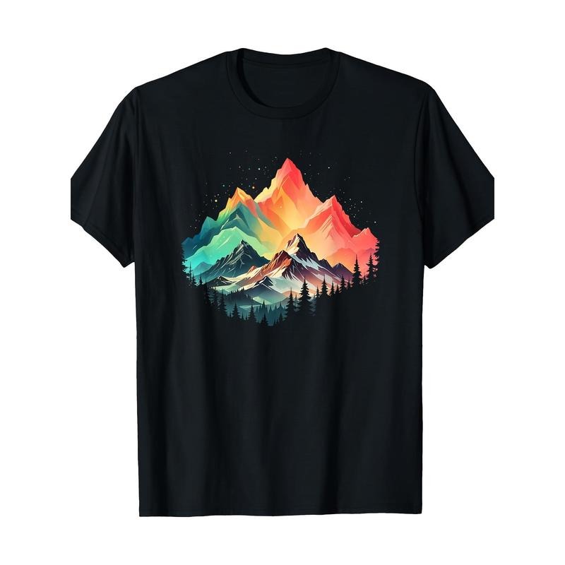 Color Mountain Outdoor Mountain Hiking Natural Forest Mountain T-shirt 100% cotton T-shirt Made in USA Hoodie, Sweatshirt