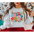 Colorful Holly Jolly Sweatshirt | Christmas Sweatshirt T-Shirts, Hoodie | PureTeeCo.com