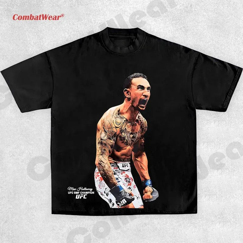 CombatWear Men's UFC Max Holloway BMF Champion T-Shirt ,Boxing T-shirt, Fighter Tee, Boxer Shirt, Sports Shirt, Vintage...