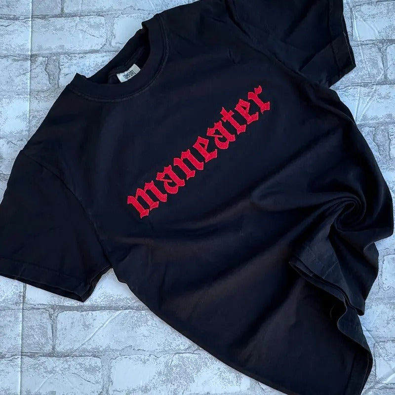 Comfort Colors - RED Maneater Embroidered T-shirt Hoodie, Sweatshirt | PureTeeCo.com