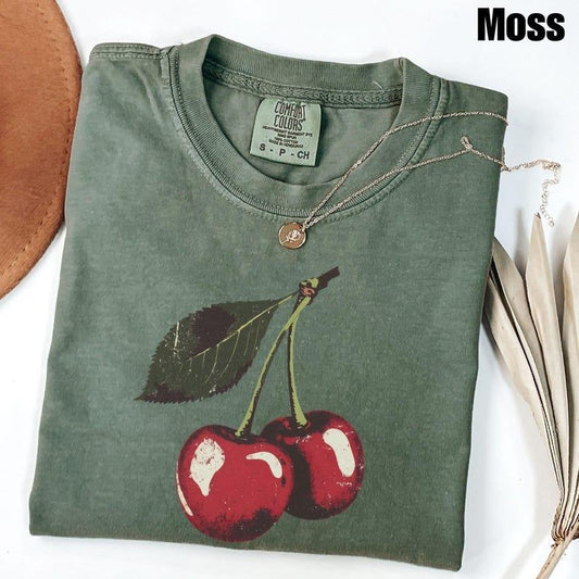Comfort Colors - Vintage Cherry Shirt, Cherry Tee, Fruit, Summer Shirt, Food lover gift, Foodie, Cherry Lover Gift, Retro Cherry Shirt, Cherries Tee
