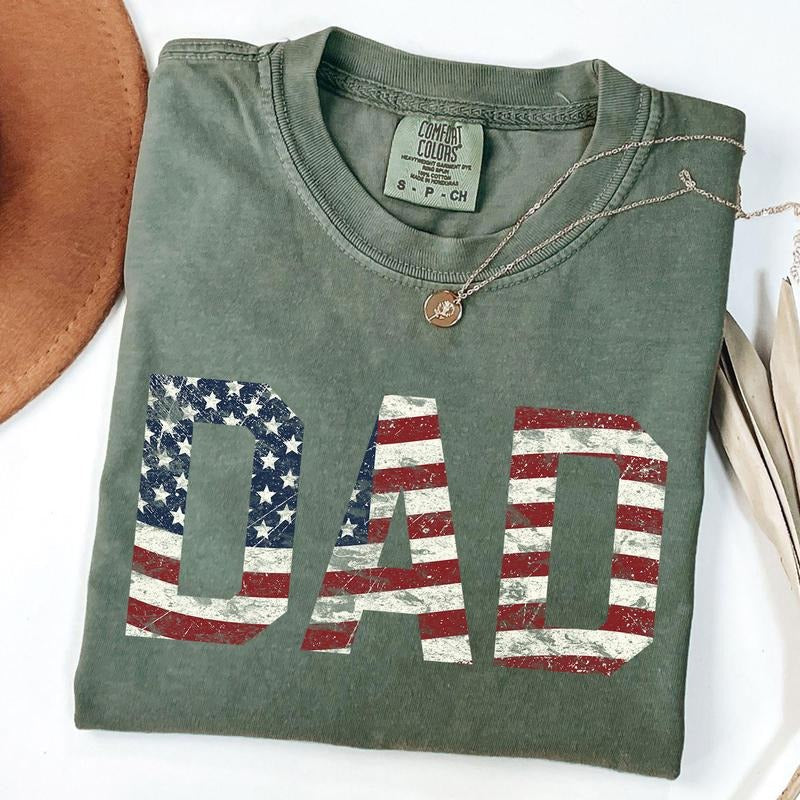 Comfort Colors American Dad Shirt, Retro 4th Of July Dad T-Shirt, Independence Day Shirt, Father's Day Gift, Unisex...