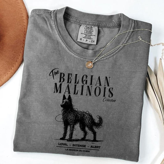 Comfort Colors Belgian Malinois T-Shirt, Elegant Standard Belgian Malinois Tee, Ink Sketch Poodle Shirt, Vintage Pet Graphic Tee, Proud Dog Owner Gift
