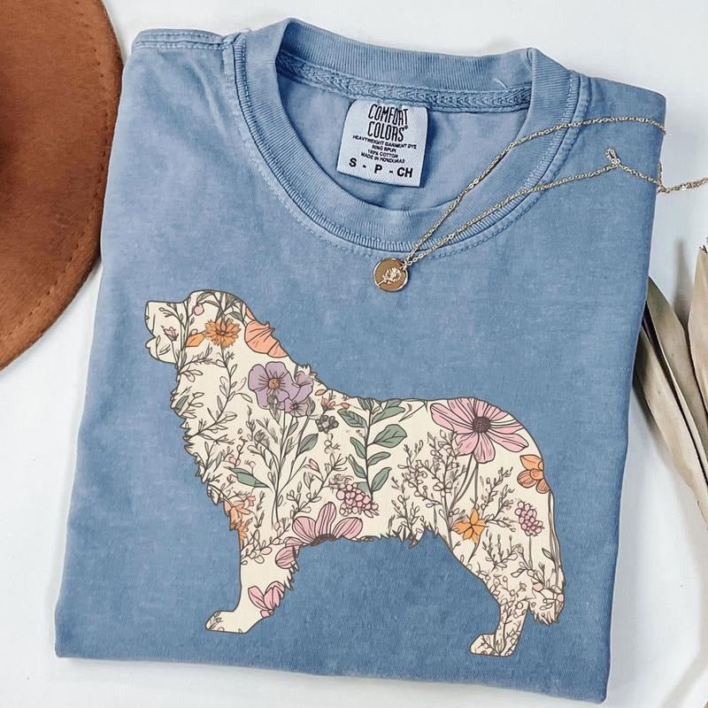 Comfort Colors Bernese Mountain Dog Shirt, Bernese Mountain Dog Mama Tee, Wildflower Dog Shirt, Dog Lover Gift Hoodie,...