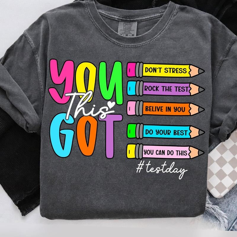 Comfort Colors Bruh You Got This Teacher, Test Day T-Shirt, You're More Than Test Score, Summer Teacher Shirt, Teacher...