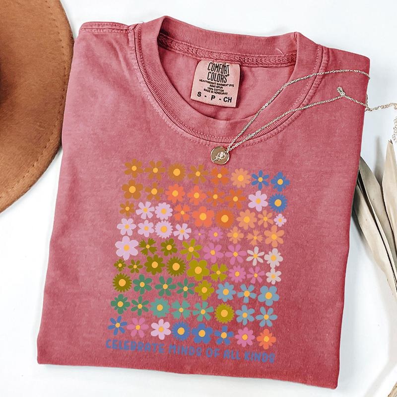 Comfort Colors Celebrate Minds of All Kind Shirt, Neurodiversity T-Shirt, Autism Acceptance Gift, Mental Health Tee,...