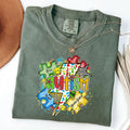 Comfort Colors Checkerboard Autism Puzzle Shirt, Retro Autism Heart Puzzle T-Shirt, Mother's Day Autism Support Shirt,...