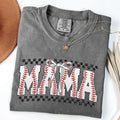 Comfort Colors Checkered Baseball Mama Shirt, Baseball Mama Coquette Shirt, Baseball Game Day T-Shirt, Mothers Day Gift,...