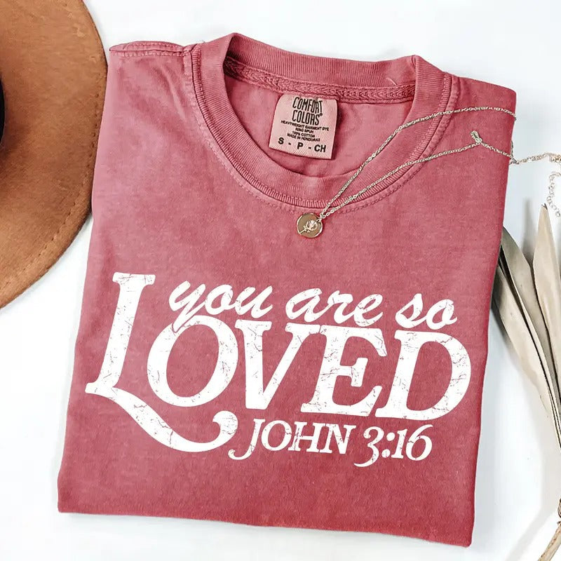 Comfort Colors Christian Shirt, You Are So Loved Shirt, Bible Verse Shirt, Retro Valentine T-Shirt, Religious Tee Hoodie,...