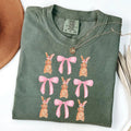 Comfort Colors Coquette Bunny T-Shirt, Bunny Bow Shirt, Easter Coquette Bow Shirt Hoodie, Sweatshirt | PureTeeCo.com